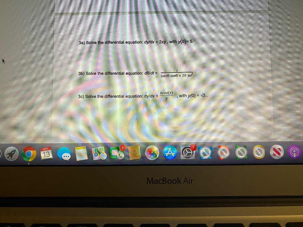 Solved 3a) Solve the differential equation: dy/dx = 2xy 3b) | Chegg.com