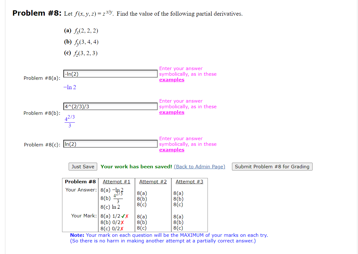 Solved Problem 8 Let F X Y Z Zx Y Find The Value Of