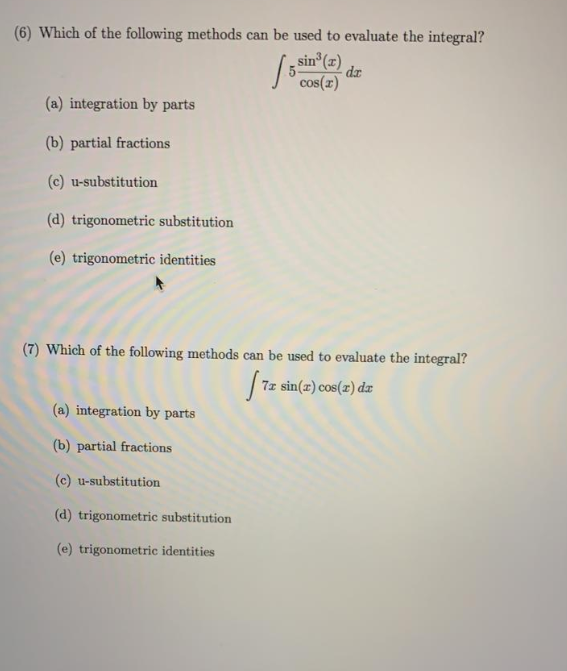 Solved (6) Which of the following methods can be used to | Chegg.com