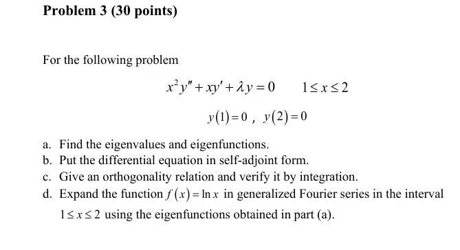 Solved Problem 3 (30 ﻿points)For the following | Chegg.com