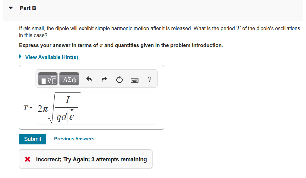 Solved (Figure 1) Consider an electric dipole located in a