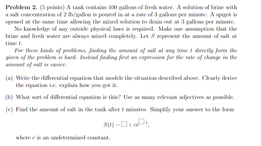 Solved Write a differential equation that models the | Chegg.com