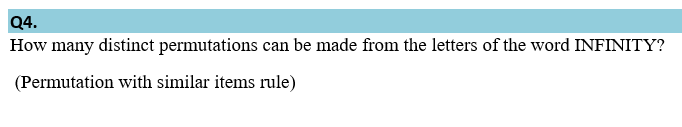 Solved How Many Distinct Permutations Can Be Made From The | Chegg.com