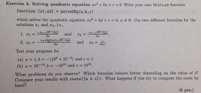 Solving Quadratic Equations In Matlab - Tessshebaylo
