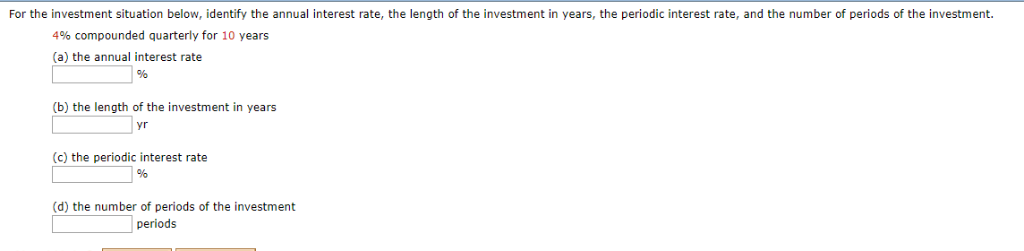 Solved For The Investment Situation Below Identify The Chegg