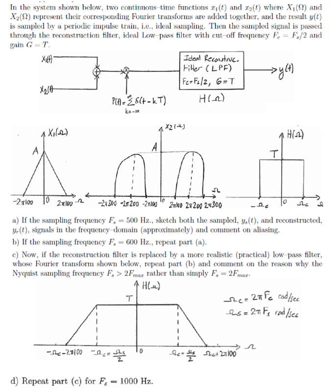 Solved In the system shown below, two continuous time | Chegg.com
