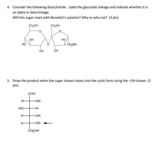 Solved 4. Consider the following disaccharide. Label the | Chegg.com