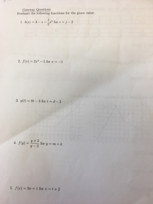 Solved Evaluate the following functions for the given value. | Chegg.com