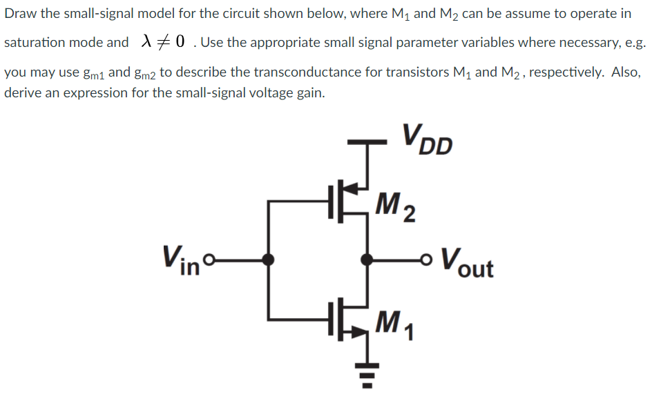 Solved Draw the small-signal model for the circuit shown | Chegg.com