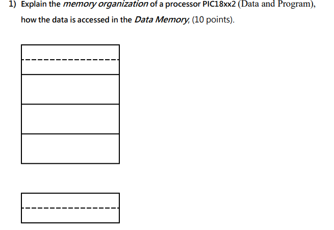 Solved 1) Explain the memory organization of a processor | Chegg.com