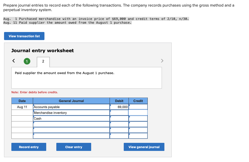 Solved Prepare Journal Entries To Record Each Of The Chegg Com