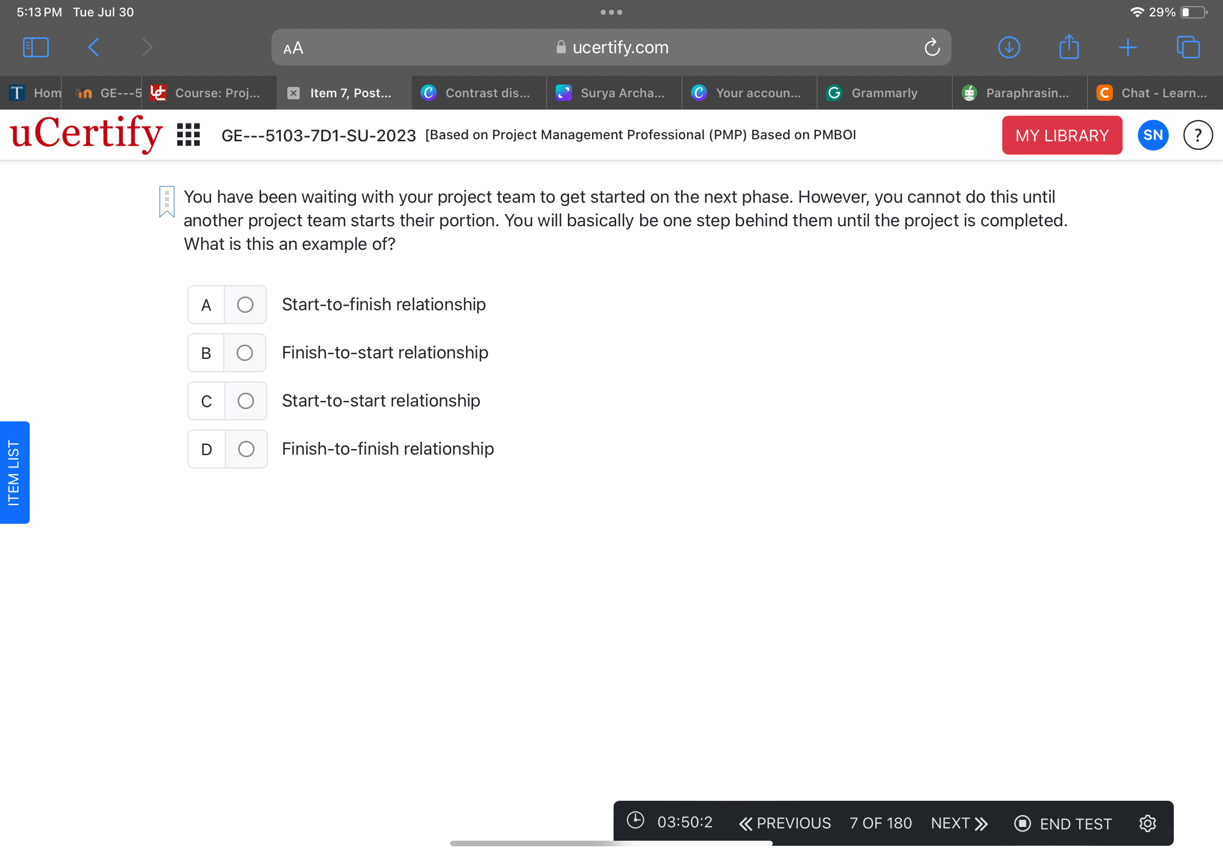 Solved You have been waiting with your project team to get | Chegg.com