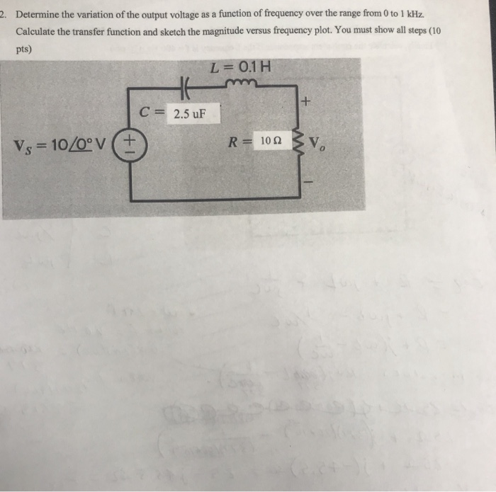 Solved 2. Determine the variation of the output voltage as a | Chegg.com