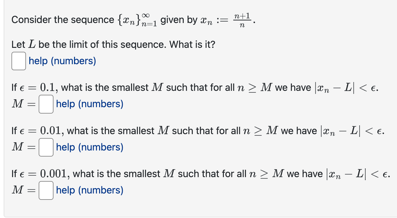 Solved Consider The Sequence {xn}n 1∞ Given By Xn Nn 1 Let