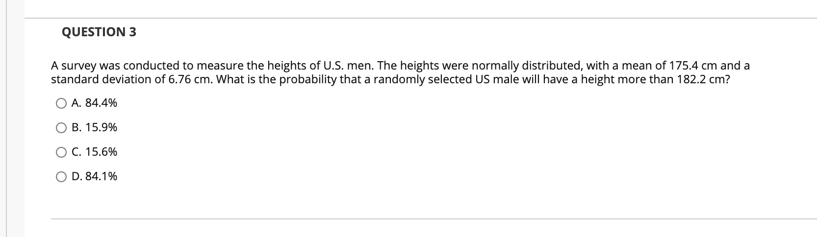 Solved QUESTION 3 A survey was conducted to measure the | Chegg.com