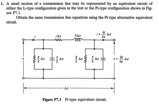 Solved 1. A small section of a transmission line may be | Chegg.com