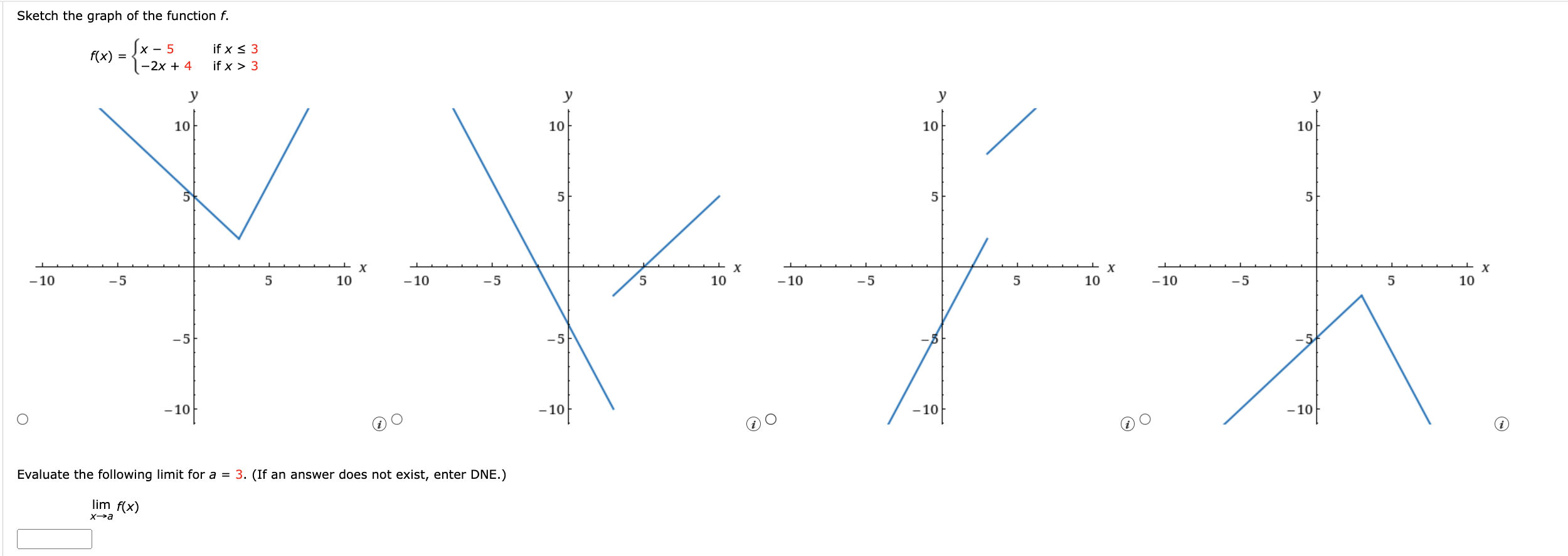 Solved Sketch the graph of the function f. f(x)={x−5−2x+4 if | Chegg.com