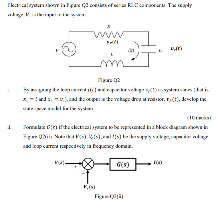 Solved Electrical system shown in Figure Q2 consists of | Chegg.com
