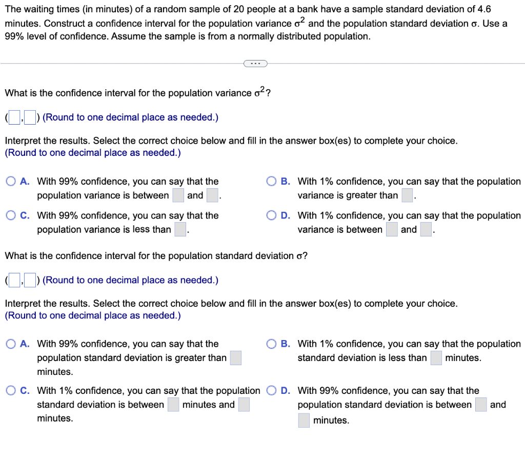 Solved The Waiting Times In Minutes Of A Random Sample Of Chegg Com   PhpGo3KYm