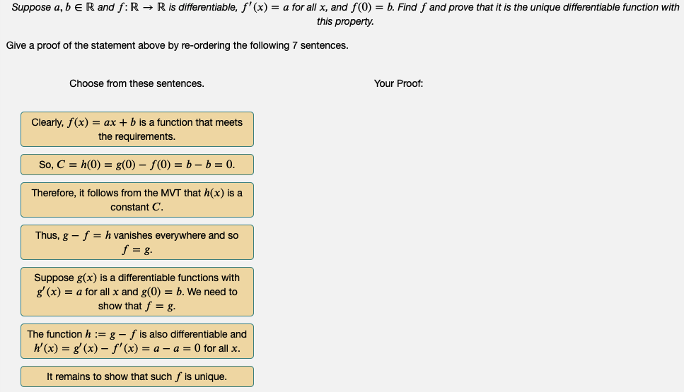 Solved Suppose A, B E R And F: R → R Is Differentiable, | Chegg.com