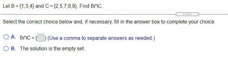 Solved Let A = {2, 3, 5, 6, 9) And B = {0, 4, 7, 8). Find A | Chegg.com