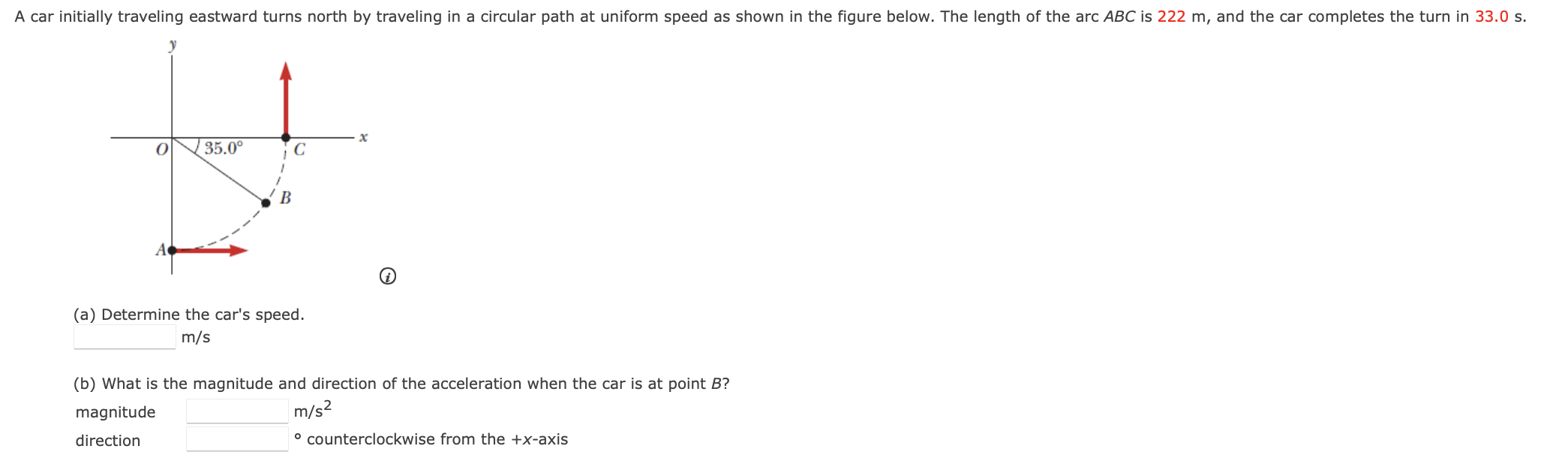 Solved A car initially traveling eastward turns north by | Chegg.com