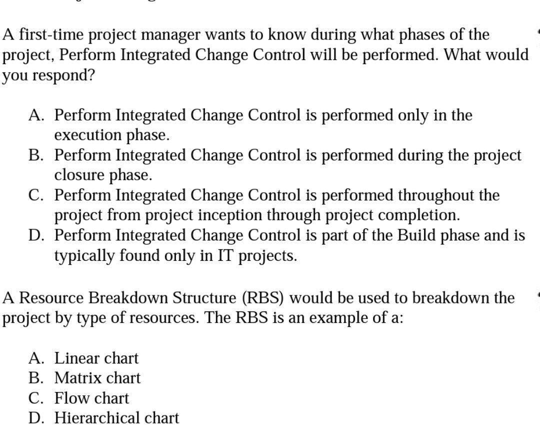 Solved A First-time Project Manager Wants To Know During | Chegg.com