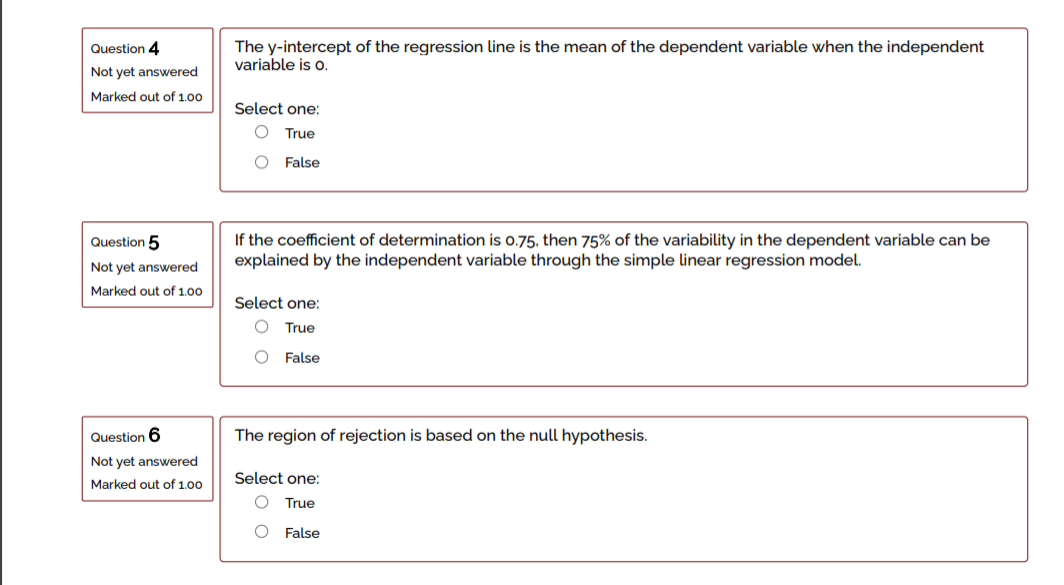 Solved Question 4 The y-intercept of the regression line is | Chegg.com