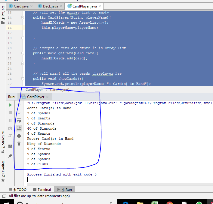 Java Programming Write Class Named Card Represent Card Deck Cards Card ...