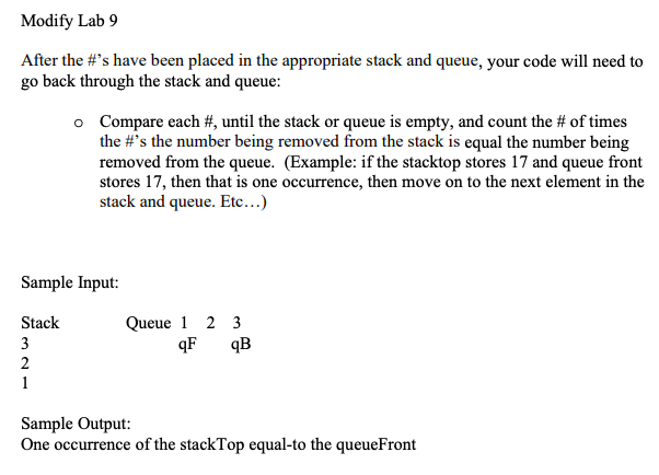 Solved Modify Lab 9 After the #'s have been placed in the | Chegg.com