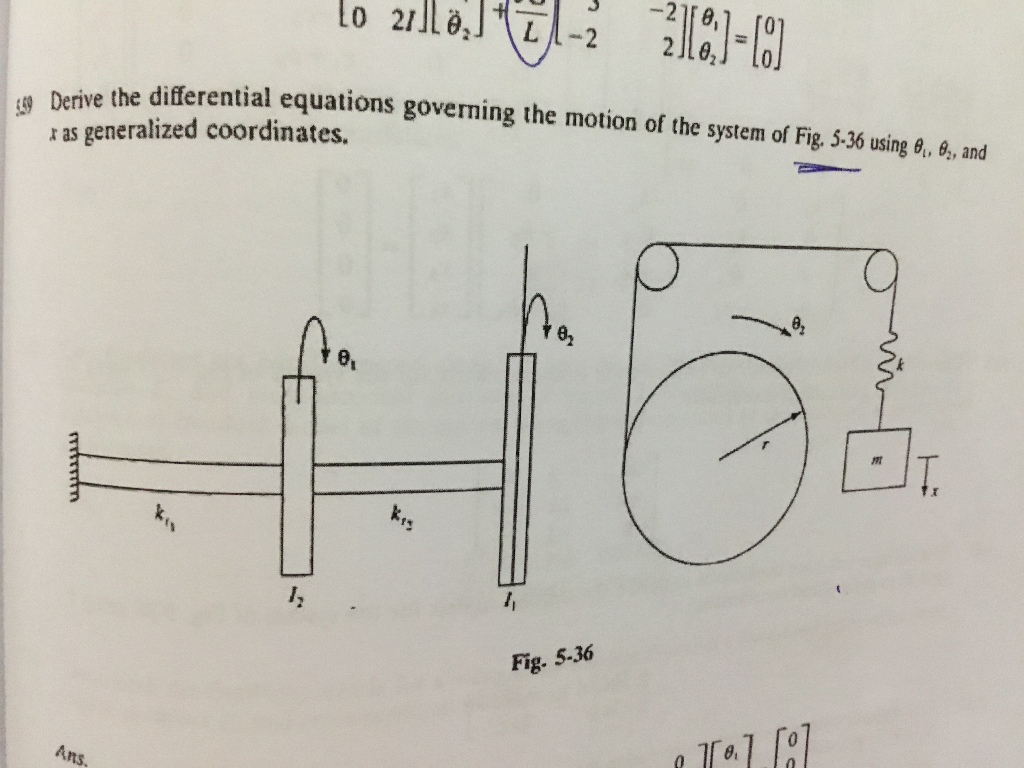 Lo 21ll O J L 2 Derive The Differential Equations Chegg Com