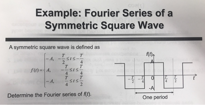 Solved Example: Fourier Series of a Symmetric Square Wave A | Chegg.com