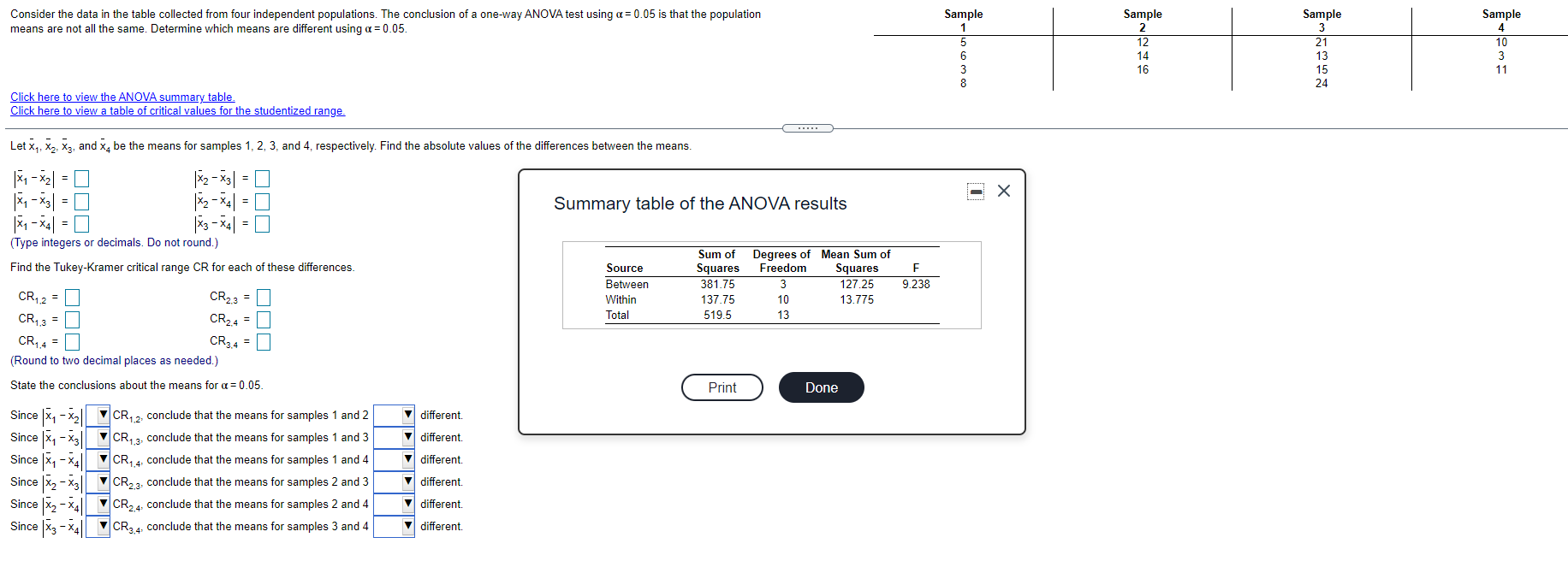 Solved Sample Consider the data in the table collected from | Chegg.com