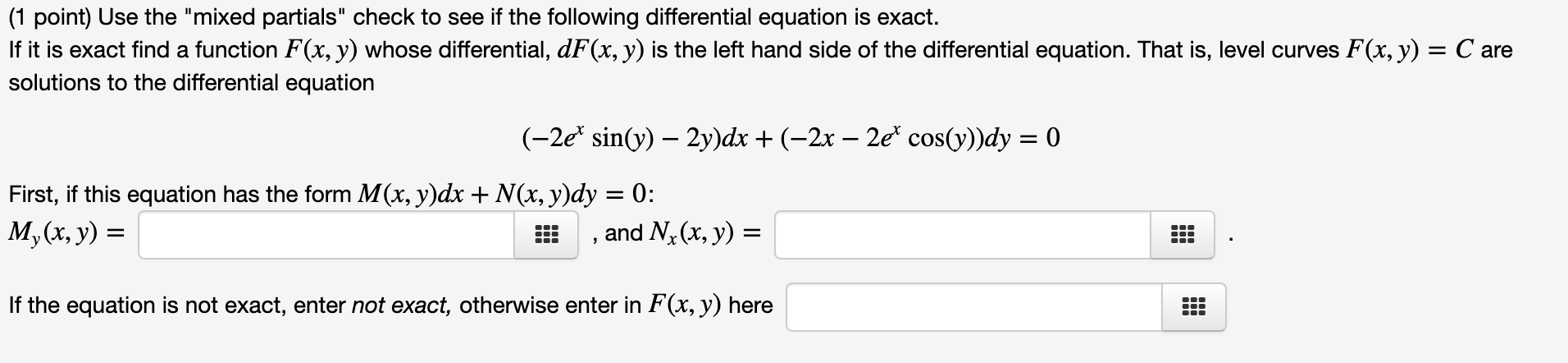 Solved (1 point) Use the 