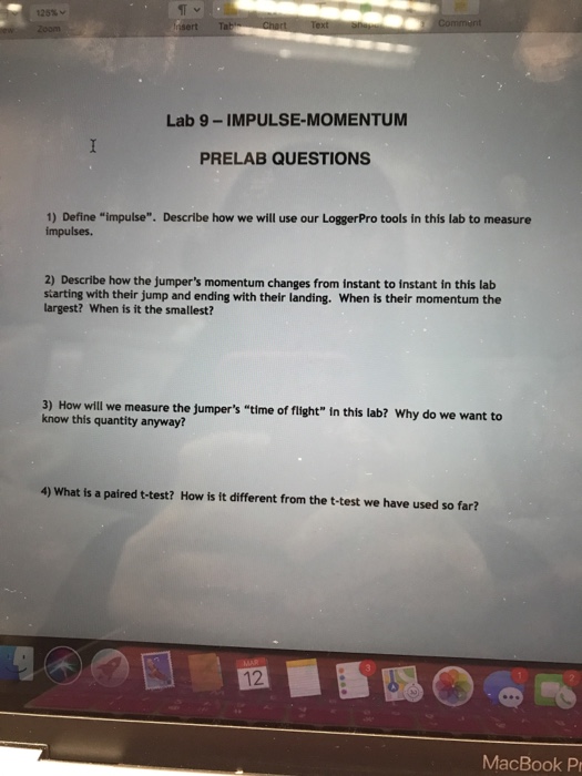 Solved 125% ︾ Lab 9-IMPULSE-MOMENTUM PRELAB QUESTIONS 1) | Chegg.com