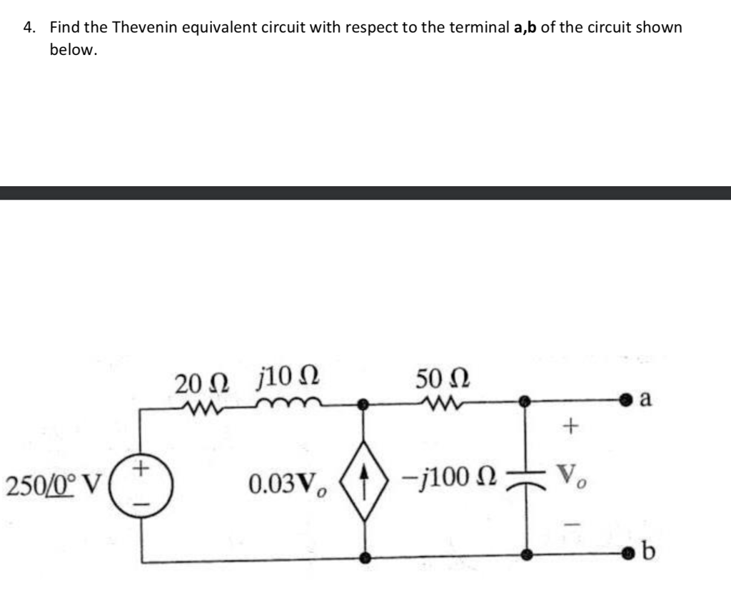 Solved 4. Find The Thevenin Equivalent Circuit With Respect | Chegg.com