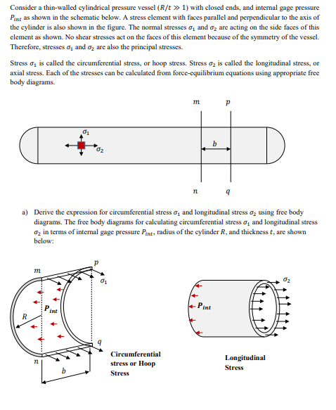 Solved Consider a thin-walled cylindrical pressure vessel | Chegg.com