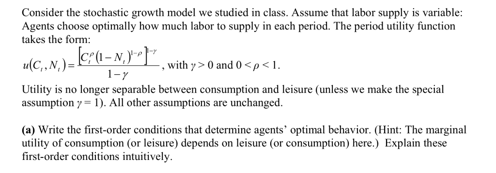 Consider the stochastic growth model we studied in | Chegg.com