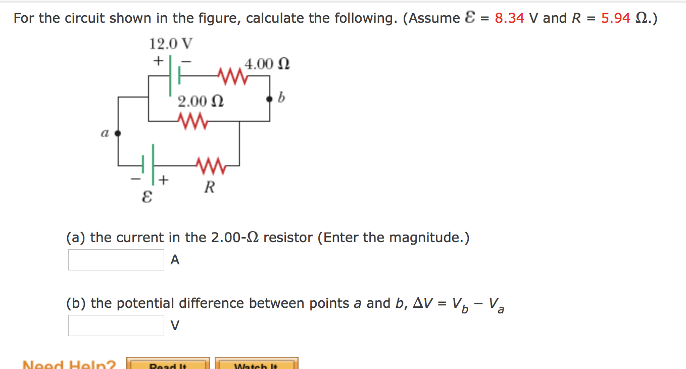 Solved For the circuit shown in the figure, calculate the | Chegg.com