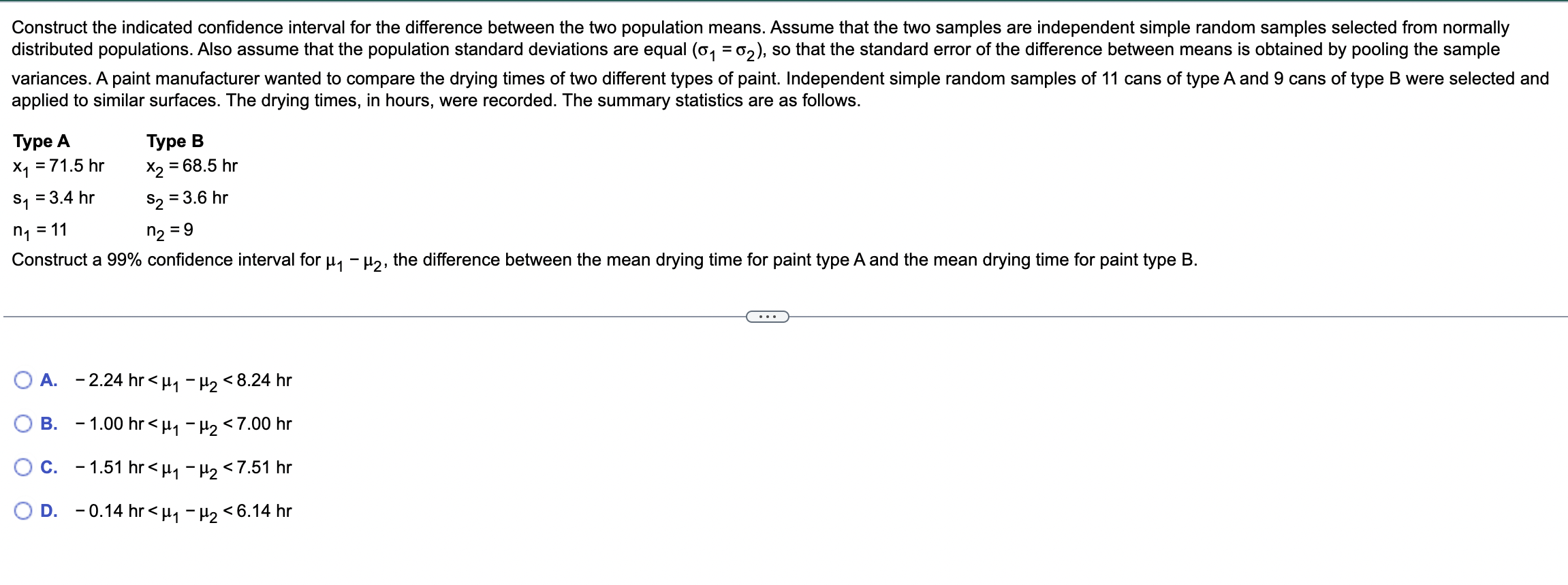 Solved Construct the indicated confidence interval for the | Chegg.com