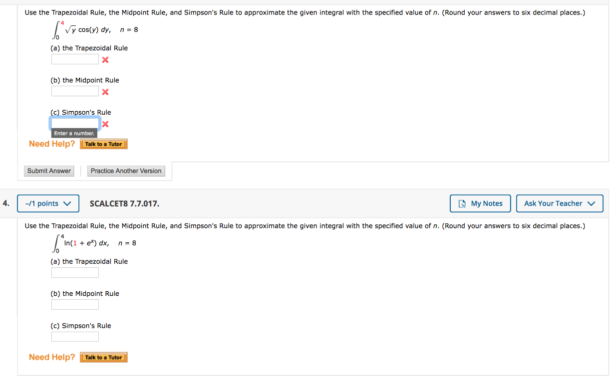 Solved Use The Trapezoidal Rule, The Midpoint Rule, And | Chegg.com