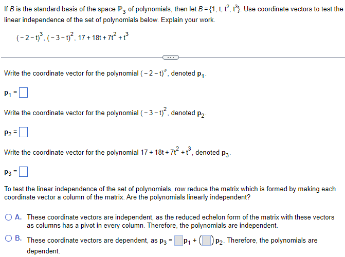 Solved If B is the standard basis of the space P3 of