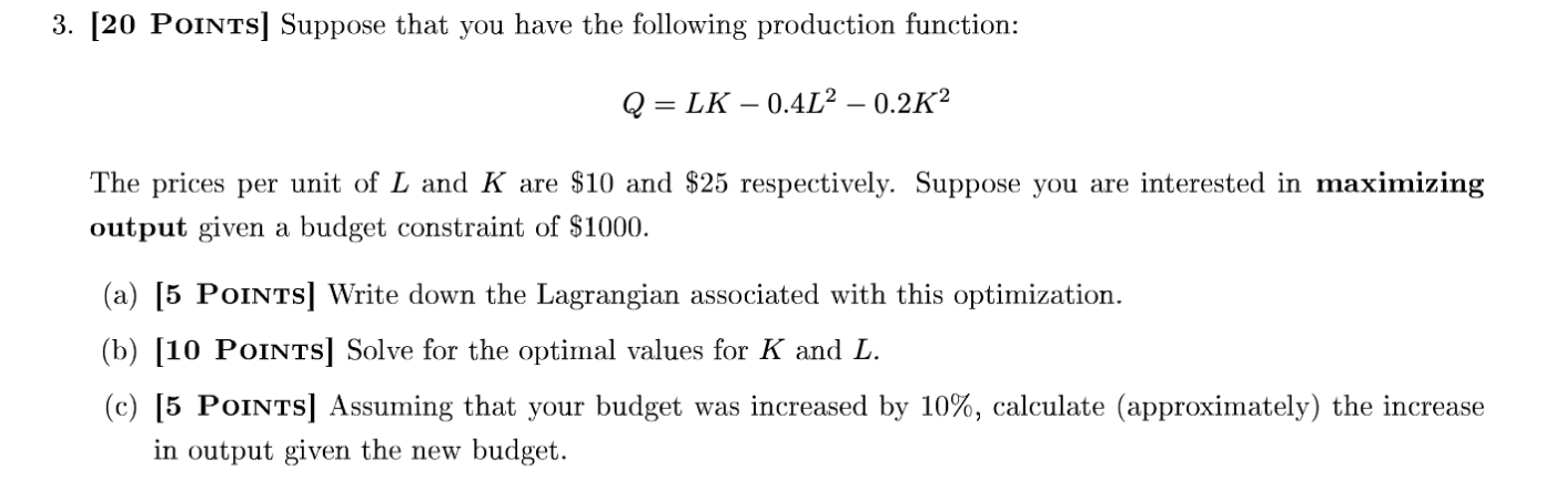 Solved Questions – 3 (20 points) a) You have the following