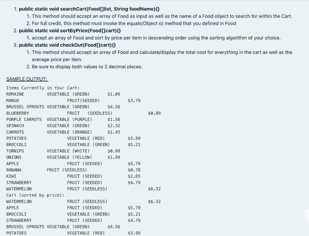 Solved 1 USE JAVA PROGRAMMING LANGUAGE. 2 PROVIDE | Chegg.com