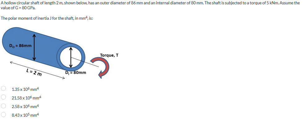 Solved A thin walled cylindrical vessel is subjected to an | Chegg.com