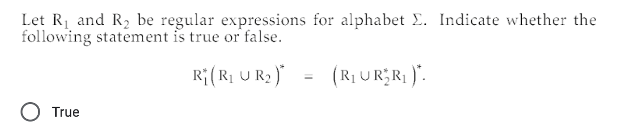 Solved Let R1 and R2 be regular expressions for alphabet 2. | Chegg.com
