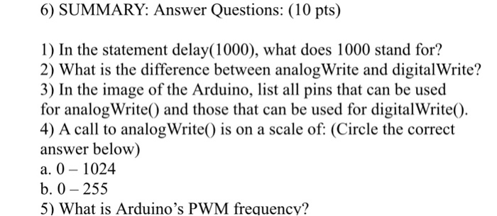 Solved 6) SUMMARY: Answer Questions: (10 pts) 1) In the | Chegg.com