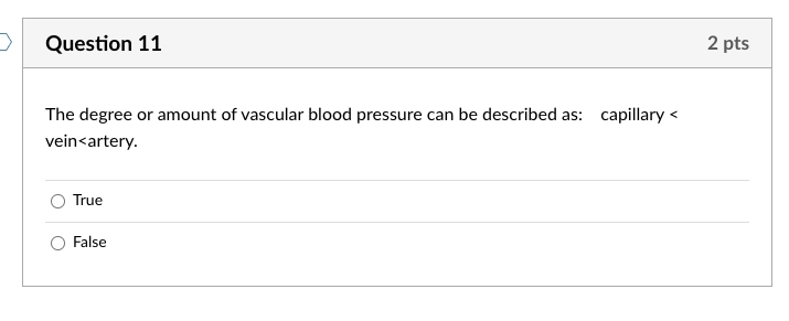 Solved The degree or amount of vascular blood pressure can | Chegg.com