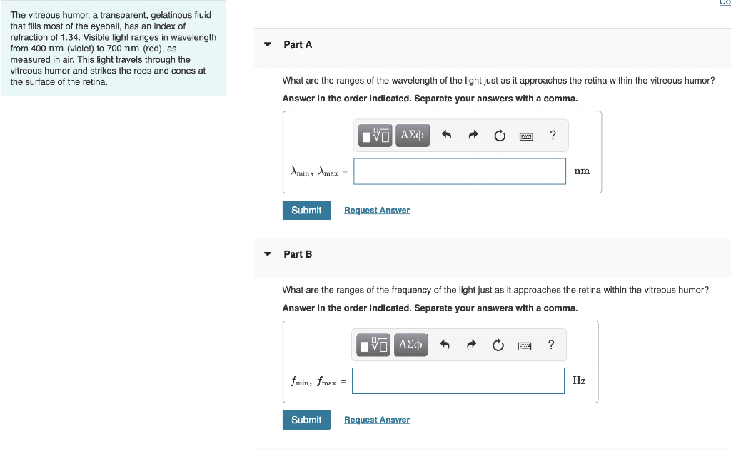 Solved The vitreous humor, a transparent, gelatinous fluid