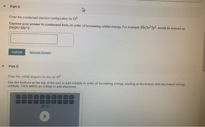 Solved Part C Enter the condensed electron configuration for | Chegg.com